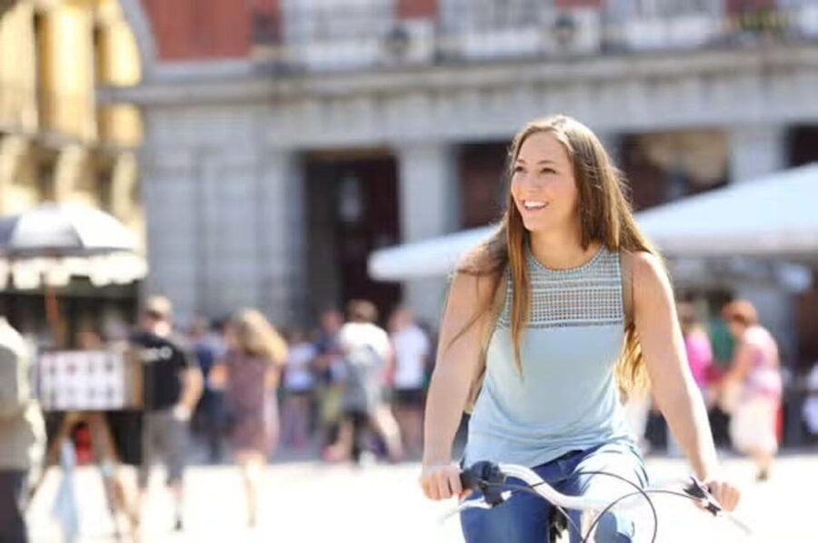All Madrid: Private Electric Bike Tour around the city - Almudena Cathedral from the Factor Street viewpoint