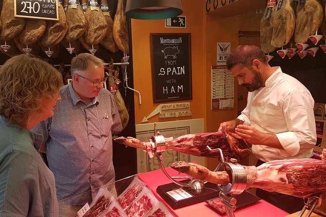 Iberian Ham and Wine Small Group Tour in Madrid - Stop one: classic tapas with Spanish wine