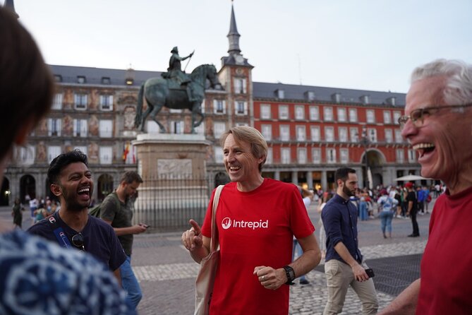 Madrid by Night: Tapas Crawl, Local Drinks & Hidden Gems - Plaza Mayor, calamari sandwiches and croquettes