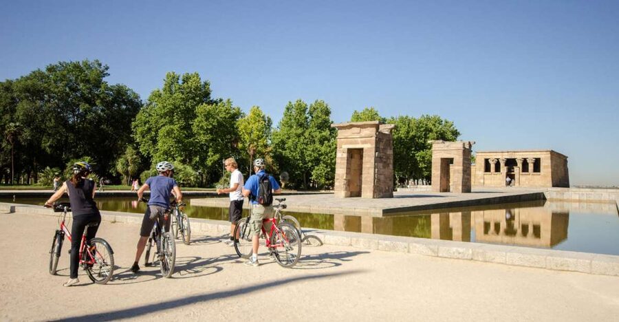 Madrid City Guided Bike/E-Bike Tour for Small Groups - Debod Temple and the first view of Madrid