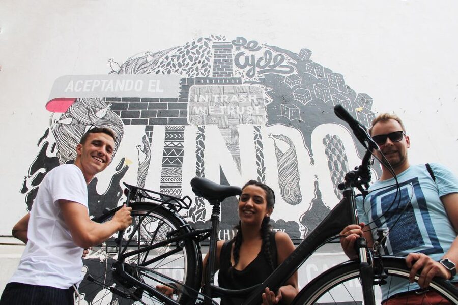 Madrid: Street Art Bike Tour - The ride to Alonso Martinez and Boa Mistura’s first piece
