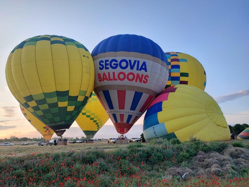 Segovia: Hot-Air Balloon Flight with Optional 3-Course Lunch - Meeting near the city and preparing for takeoff