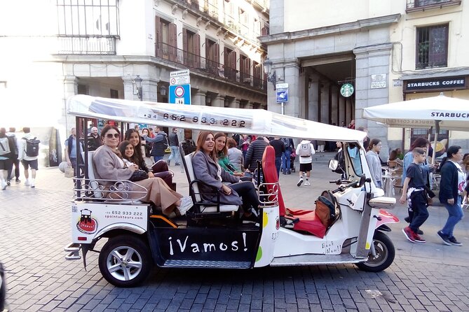 Tour Madrid in 2 hours! Electric Tuk - Fast, Fun, and Exclusive - The Royal Palace, Almudena Cathedral, and Sabatini Gardens