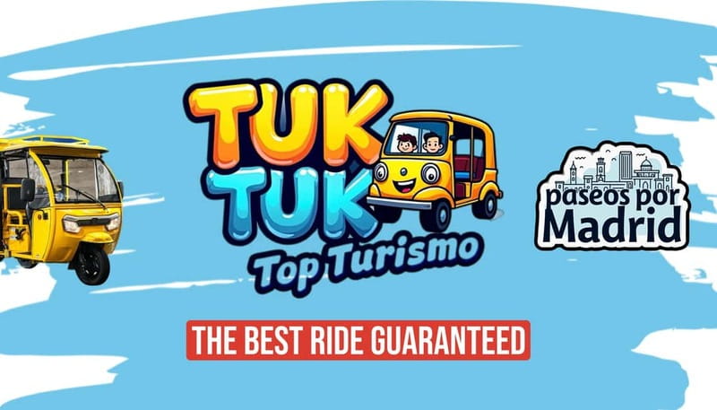 Tuktuk historical tour of Madrid 1 Hr in a fun and original way - Starting in Centro, El Retiro, or near the Royal Palace